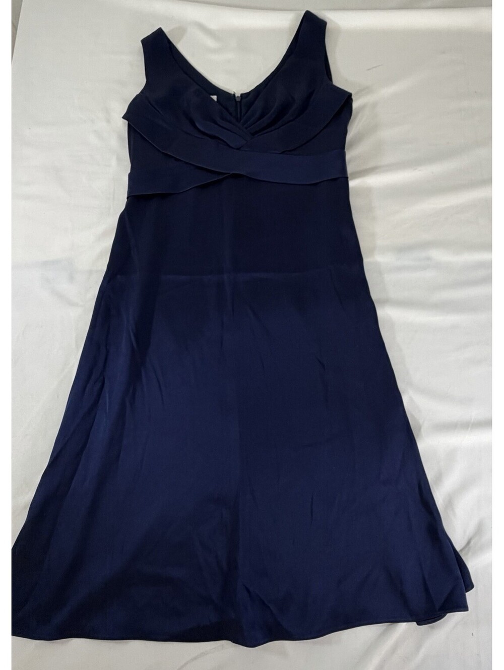 Armani Collezioni Navy Blue Sleeveless Silk Cocktail Dress - Size 4